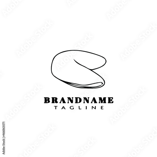 chinese fortune cookie cartoon logo icon design template black isolated illustration