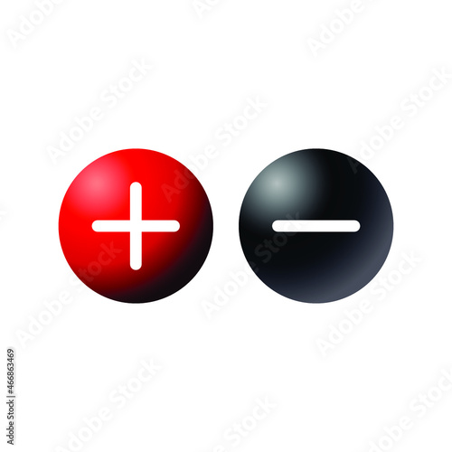 plus and minus buttons vector