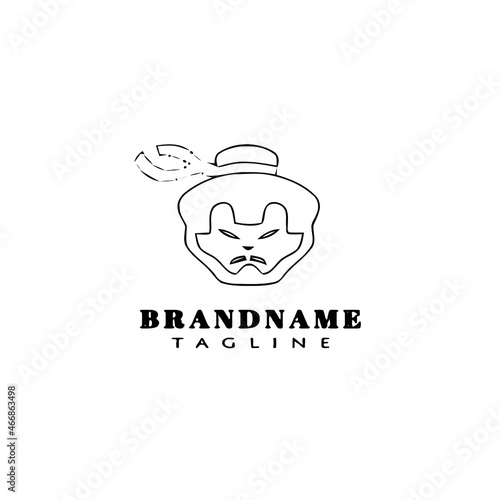 asian people logo cartoon design template icon black isolated vector illustration © darul