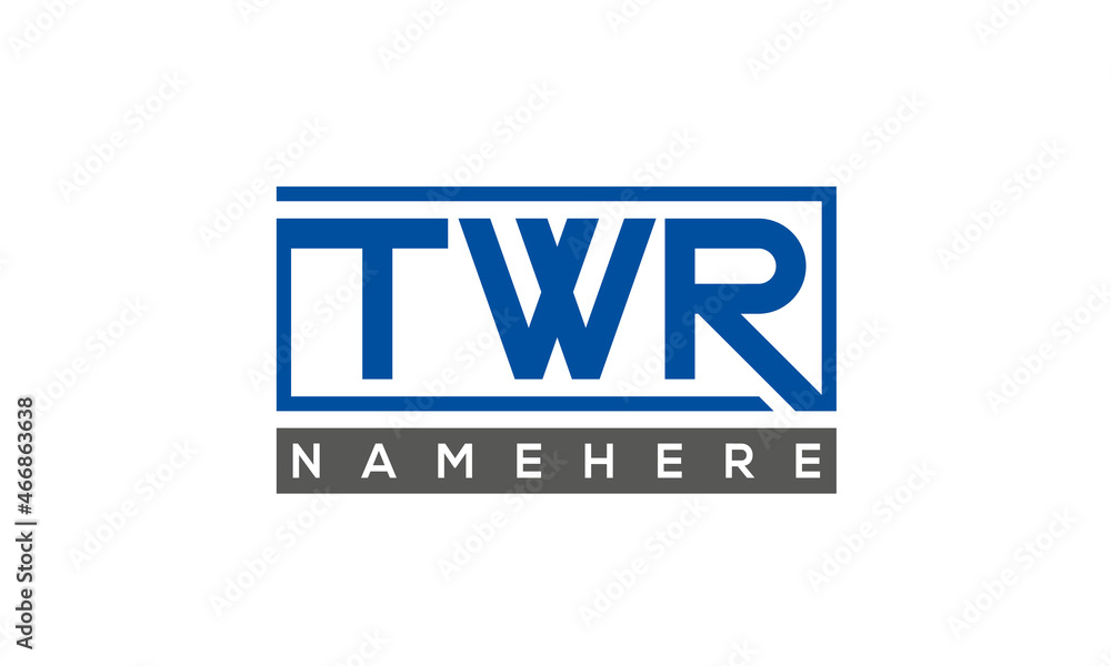 TWR Letters Logo With Rectangle Logo Vector TWR Letters Logo With Rectangle Logo Vector