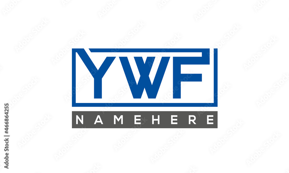 YWF Letters Logo With Rectangle Logo Vector YWF Letters Logo With Rectangle Logo Vector