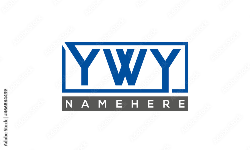 YWY Letters Logo With Rectangle Logo Vector - obrazy, fototapety, plakaty 