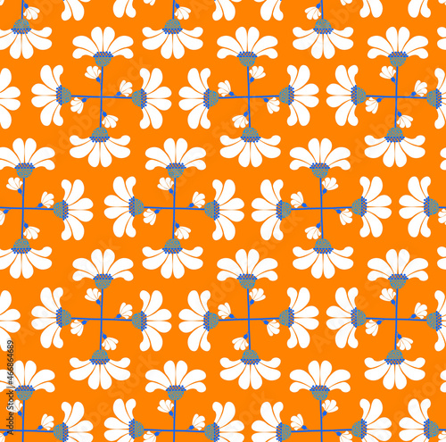 Damask Style Minimal Abstract Elegant Florals Pattern Trendy Fashion Colors Perfect For Allover Fabric Print Wrapping or Wall Paper 