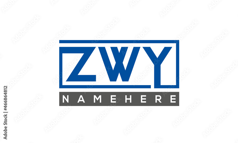 ZWY Letters Logo With Rectangle Logo Vector ZWY Letters Logo With Rectangle Logo Vector