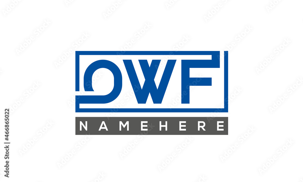 OWF Letters Logo With Rectangle Logo Vector OWF Letters Logo With Rectangle Logo Vector