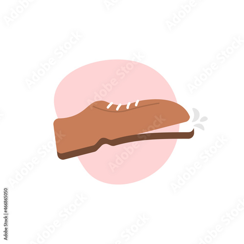 illustration of a shoe with the sole off or open. broken shoes. footwear. flat cartoon style. vector design