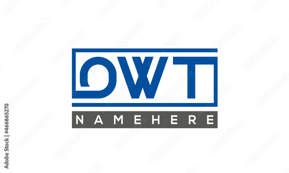 OWT Letters Logo With Rectangle Logo Vector OWT Letters Logo With Rectangle Logo Vector