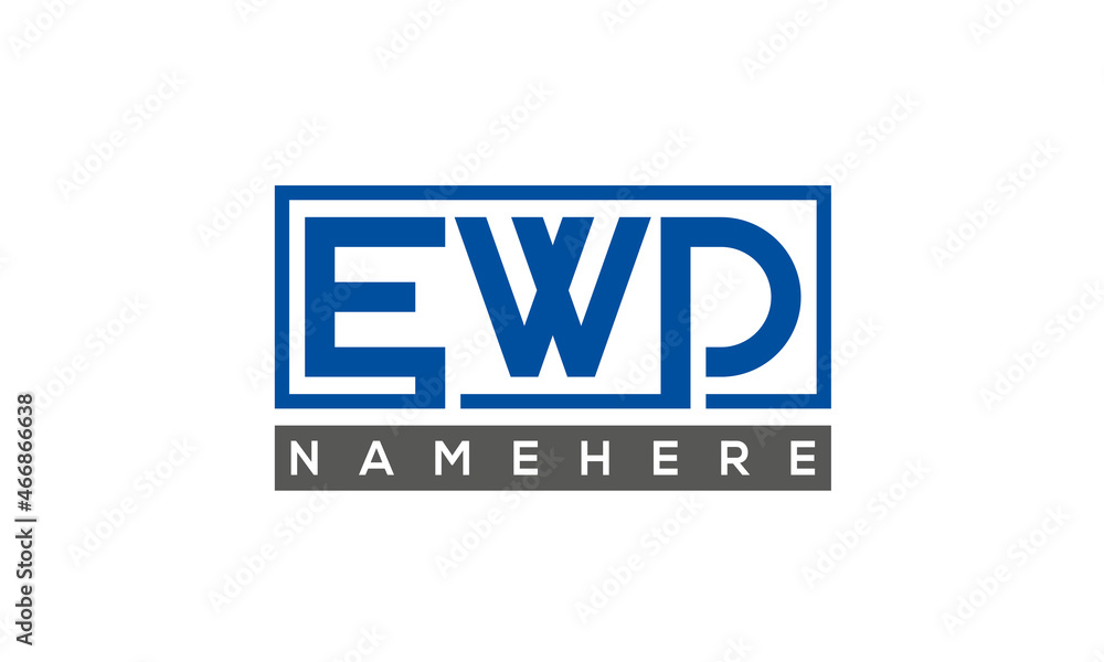 EWD Letters Logo With Rectangle Logo Vector EWD Letters Logo With Rectangle Logo Vector