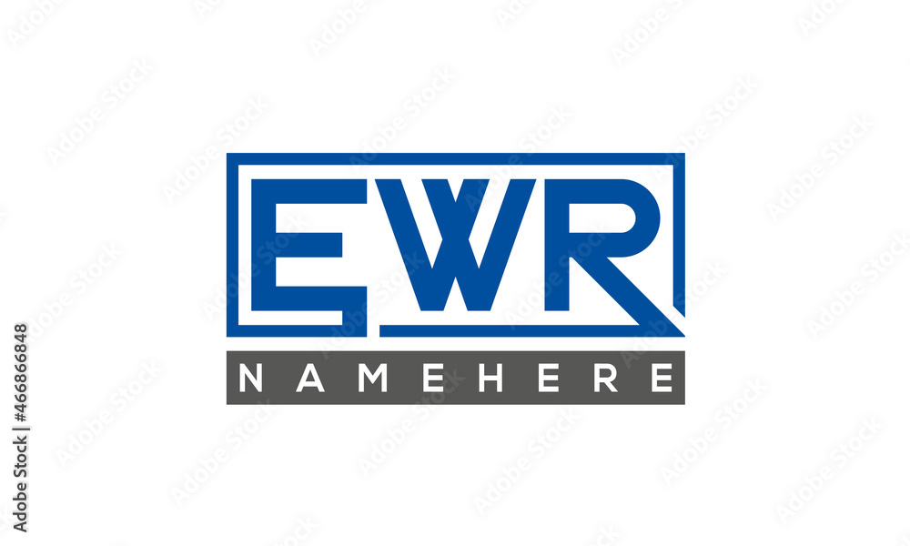 EWR Letters Logo With Rectangle Logo Vector EWR Letters Logo With Rectangle Logo Vector