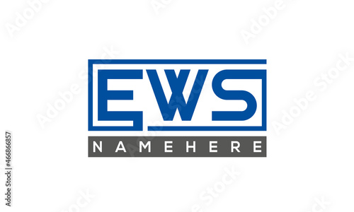 EWS Letters Logo With Rectangle Logo Vector photo