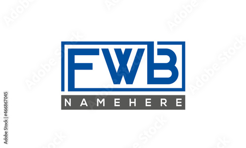 FWB Letters Logo With Rectangle Logo Vector photo