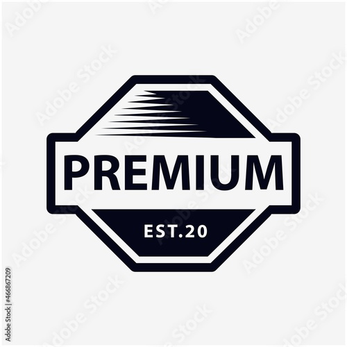 Vintage Abstract Octagonal Emblem Vector Design Illustration