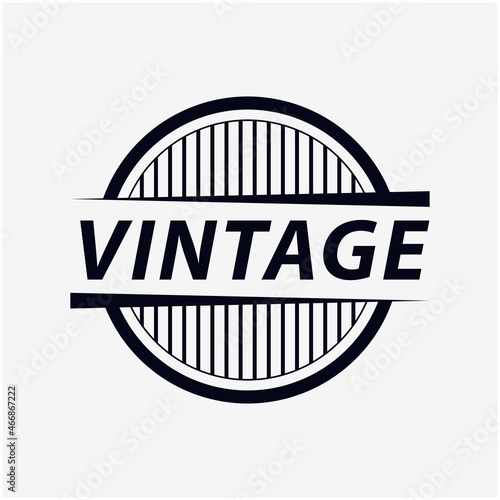 Simple Circle Vintage Emblem Vector Design Illustration