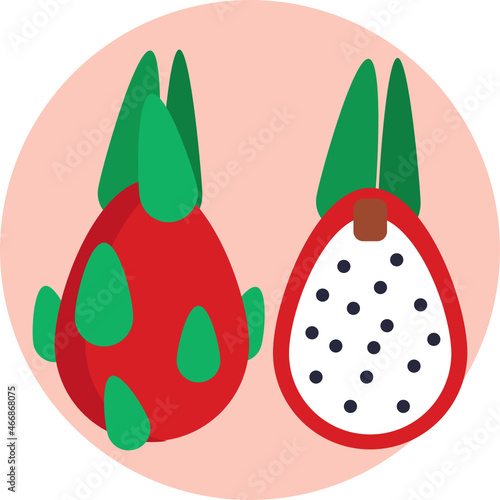 Dragon Fruit Icon. Exotic Fruit Icon.