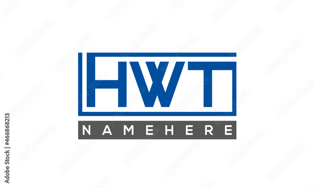 HWT Letters Logo With Rectangle Logo Vector HWT Letters Logo With Rectangle Logo Vector