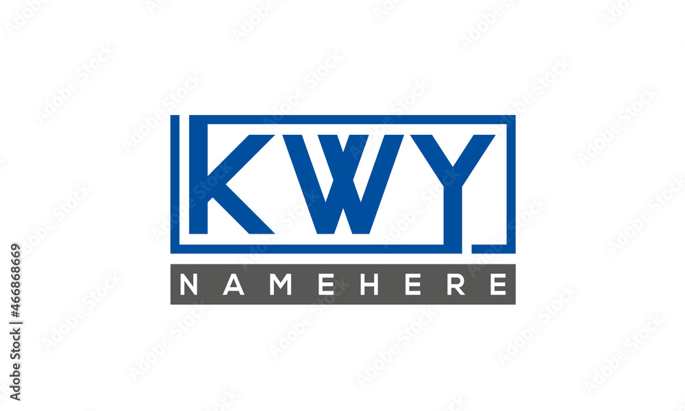 KWY Letters Logo With Rectangle Logo Vector KWY Letters Logo With Rectangle Logo Vector
