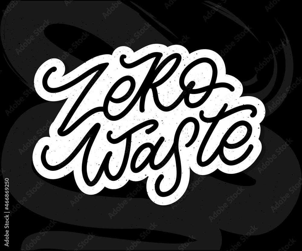 Concept Zero Waste handwritten text title sign. Vector illustration. Concept Zero Waste handwritten text title sign. Vector illustration.