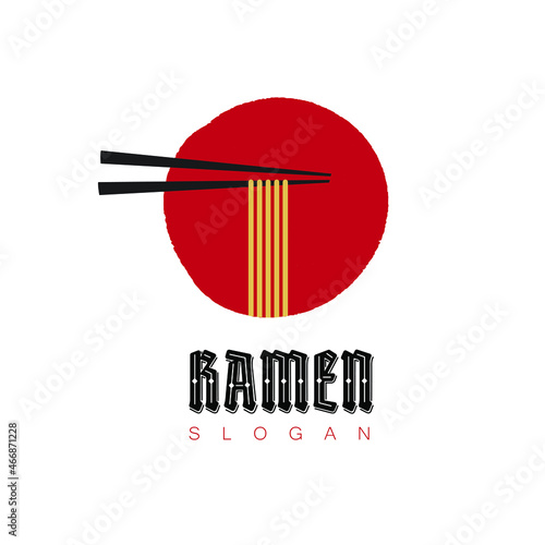 ramen food restaurant vector icon logo design