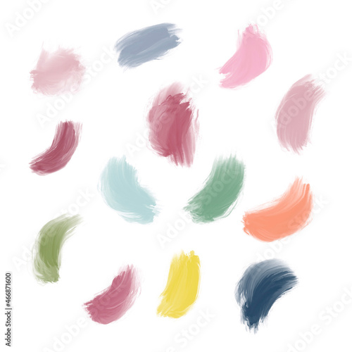 Collection of pastel color acrylic strokes. For cards  decor  design  prints. 