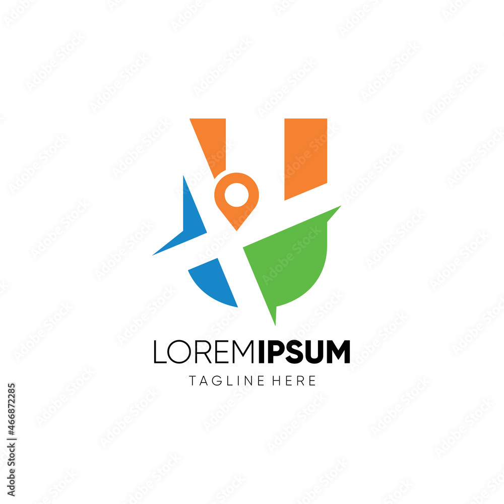 Letter U Map Location Logo Design Vector Icon Graphic Emblem Illustration Background Templateint Letter U Map Location Logo Design Vector Icon Graphic Emblem Illustration Background Templateint