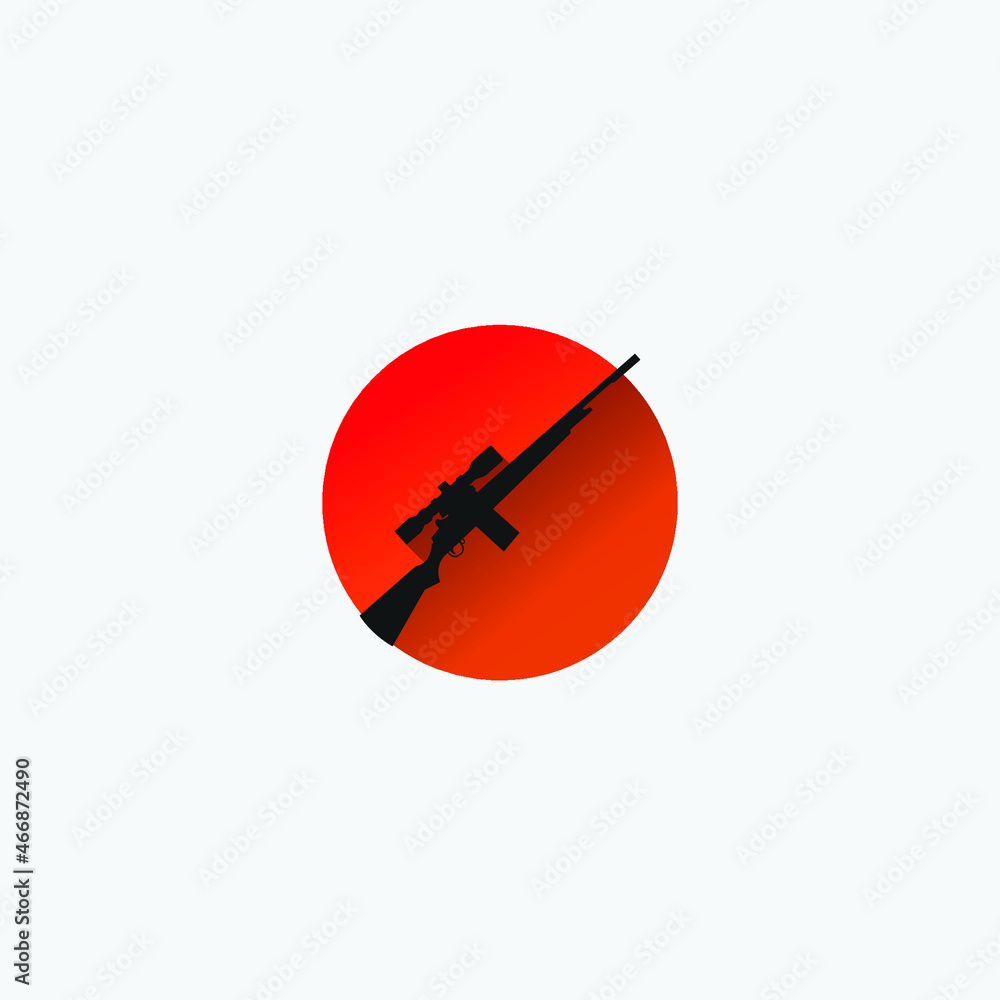 Gun Icon. Weapon Vector. Military Equipment Illustration Logo Template.

