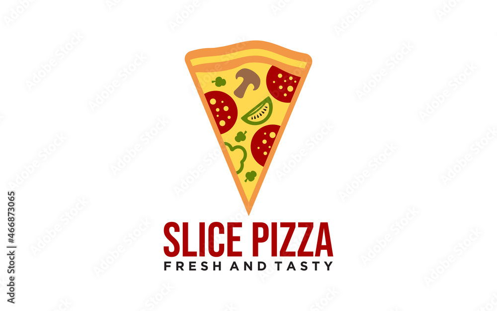 Delicious Slice pizza with salami, mushrooms and olives Delicious Slice pizza with salami, mushrooms and olives