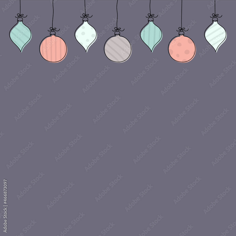 Christmas background with hanging balls and copyspace. Vector Christmas background with hanging balls and copyspace. Vector