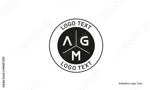 Vintage Retro AGM Letters Logo Vector Stamp 