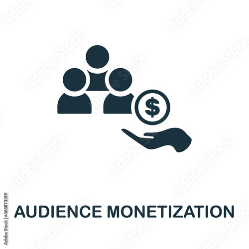 Audience Monetization icon. Monochrome sign from social media marketing collection. Creative Audience Monetization icon illustration for web design, infographics and more