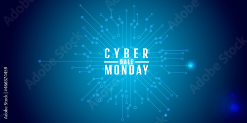 cyber monday shopping - circuit board illustration 
