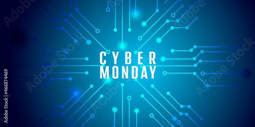 cyber monday shopping - circuit board illustration
