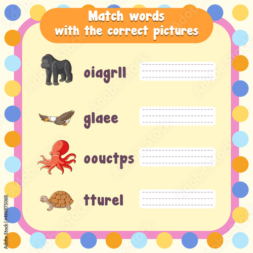 Spelling word game worksheet template