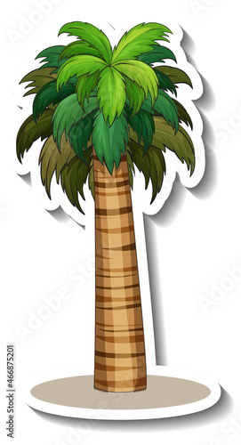 Palm tree sticker isolated on white background