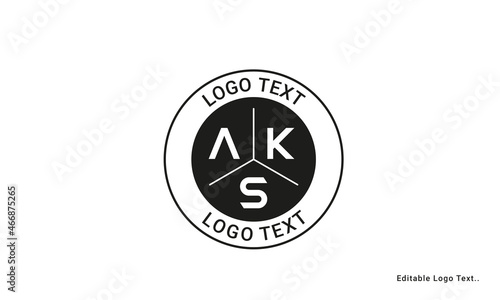 Vintage Retro AKS Letters Logo Vector Stamp	 photo