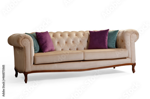 Modern sofa isolated on white background . corner view