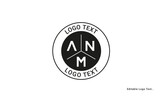 Vintage Retro ANM Letters Logo Vector Stamp	