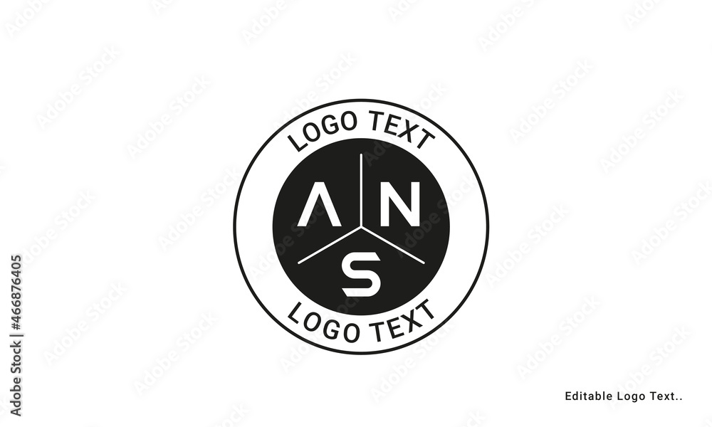Vintage Retro ANS Letters Logo Vector Stamp	