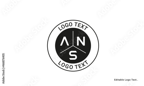 Vintage Retro ANS Letters Logo Vector Stamp 