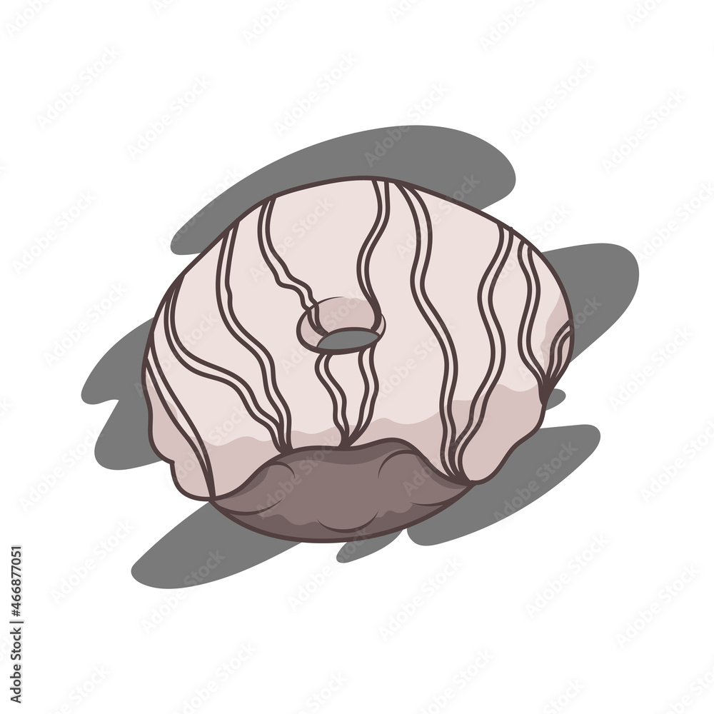 brown donut cake illustration