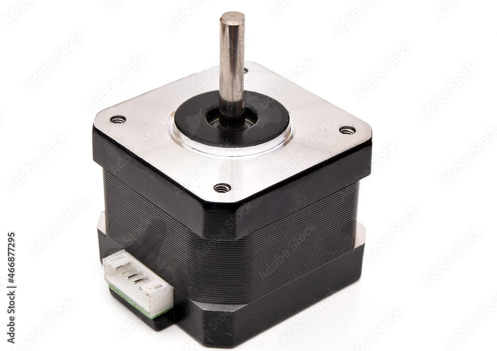 Fototapeta premium Stepper motor for precise movement isolated on white background