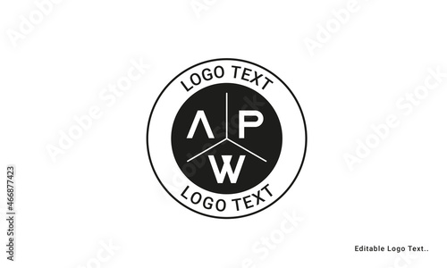 Vintage Retro APW Letters Logo Vector Stamp 