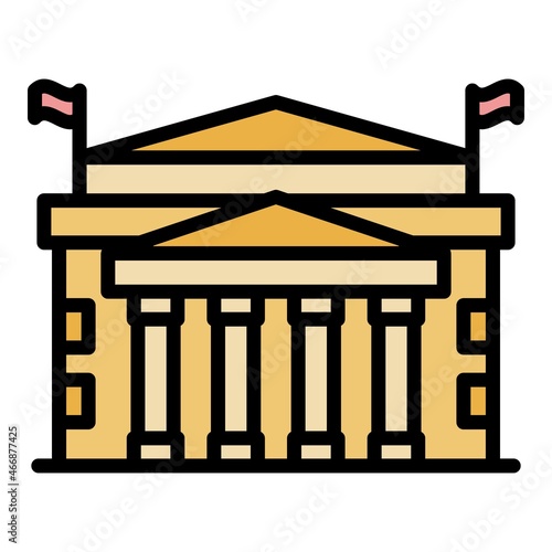 Sighseeing parliament icon. Outline sighseeing parliament vector icon color flat isolated