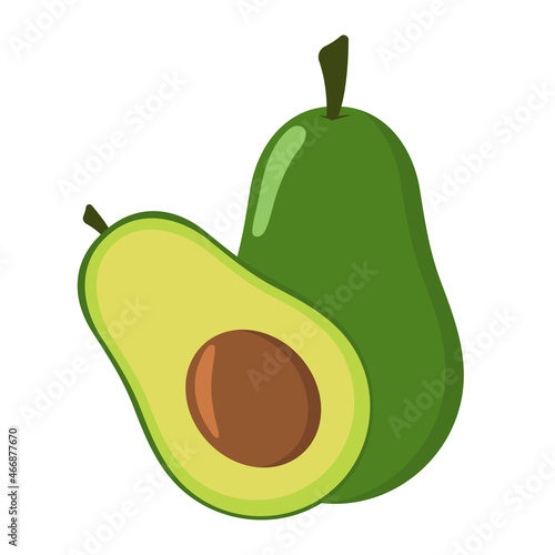 Cute Avocado Icon Vector Clipart Iluustration Image Design