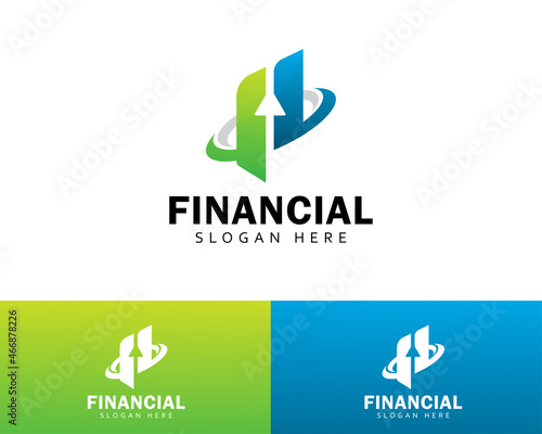 financial logo creative arrow diagram market invest business