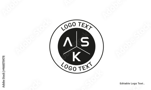 Vintage Retro ASK Letters Logo Vector Stamp 