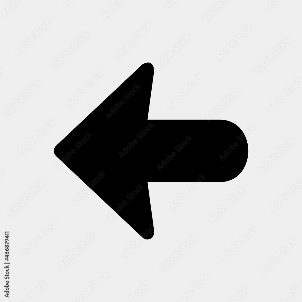 Left arrow icon vector illustration in solid style, use for website mobile app presentation Left arrow icon vector illustration in solid style, use for website mobile app presentation