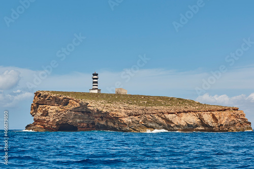 Lighthouse in balearic islands. Na Foradada islet. Cabrera archipelago. Mallorca photo