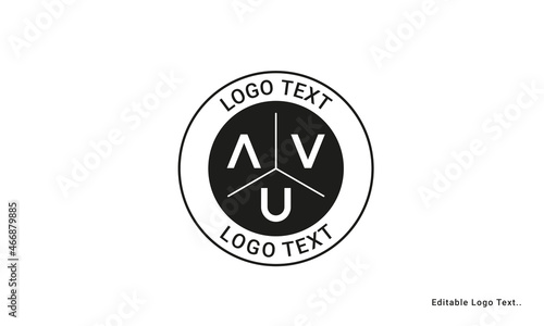 Vintage Retro AVU Letters Logo Vector Stamp 