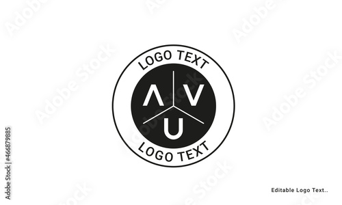 Vintage Retro AVU Letters Logo Vector Stamp	 photo