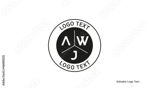 Vintage Retro AWJ Letters Logo Vector Stamp 